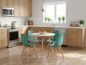 Zielone krzesło KITO z bukowymi nogami