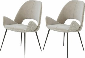 Krzesła do jadalni zestaw 2 szt. - materiał i metal - beż - GREGOR