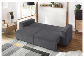 Ciemnoszara sztruksowa rozkładana sofa 245 cm Nihad – Bobochic Paris