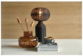 Czarna lampa stołowa z rattanowym kloszem (wysokość 43 cm) Werna – Villa Collection