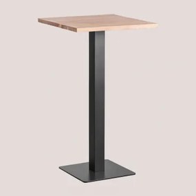 Wysoki Kwadratowy Bar Z Drewna Akacjowego Wąski ↔︎ 60 Cm & Czarny - Sklum
