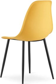 Musztardowe krzesło plastikowe do stołu kuchennego N2-F73