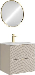 Słupek łazienkowy w jodełkę z wnęką – beż – wys. 140 cm – DORIONI