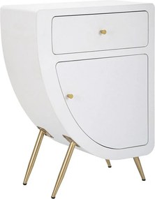 Stolik Nocny VKH16, Biały, 60x32x79 cm, Kendra Home