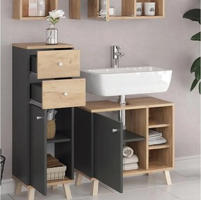 Zestaw mebli łazienkowych antracyt 62x32x54 senyo