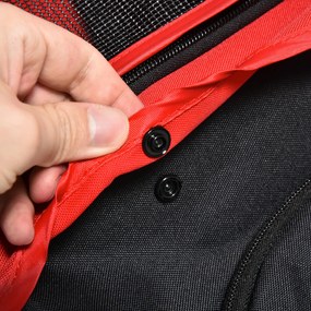 PawHut Wózek dla psa składany do 10 kg z 3 kołami, siatkowymi oknami, uchwytem na napoje i koszem na akcesoria, 109,5 x 57,5 x 106,5 cm, czerwony | Aosom PL