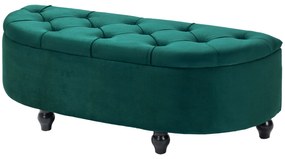 HOMCOM Stołek z miejscem do przechowywania, 2-w-1, wyściełany, z pokryciem z aksamitu, hydrauliczne amortyzatory, 120 x 46 x 42 cm, Niebieski