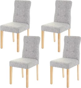 Krzesło do jadalni MCW-E58 (zestaw 4 szt.),  tkanina/materiał szary, jasne nogi