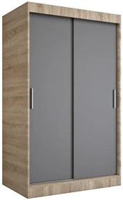 Szafa przesuwna dąb sonoma + antracyt 120 cm - Erco 3X