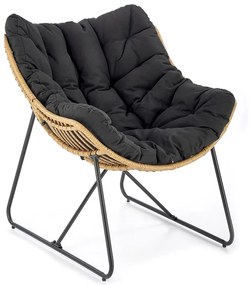 Rattanowy fotel wypoczynkowy w stylu boho - Aldosa