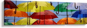 Obraz kolorowych parasoli (170x50 cm)