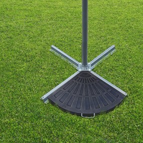 Outsunny Obciążniki do Parasoli Przeciwsłonecznych Półokrągłe Brąz 30kg 2 sztuki | Aosom PL