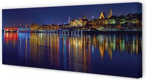 Obraz canvas na ścianę Nocny Most nad Wisłą