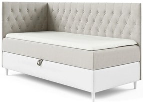 Jasnoszare łóżko z pikowanym zagłówkiem 3 rozmiary Z5-C07