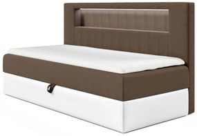 Brązowe łóżko z oświetleniem LED 3 rozmiary D7-R43