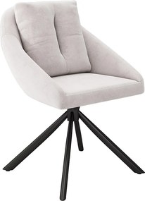 Zestaw 6 krzeseł do jadalni z aksamitu - 79 x 51,5 x 51,5 cm - Eleganckie i wygodne obrotowe - z poduszkami - beżowe