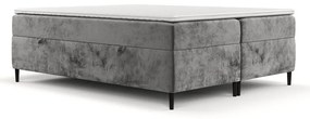 Ciemnoszare łóżko boxspring ze schowkiem 160x200 cm Araya – Maison de Rêve
