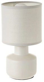 Kremowa ceramiczna lampa stołowa z tekstylnym kloszem (wys. 22 cm) – Casa Selección