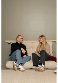 Lniana rozkładana sofa w naturalnym kolorze 135 cm Hooked – Karup Design