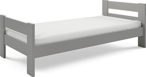 Szare łóżko OSCARO 90x200 cm dziecięce Drewno sosnowe Młodzieżowe Wytrzymałe