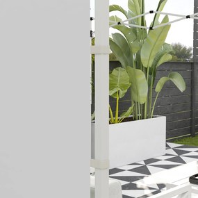 Outsunny Zasłony do Altany, Zestaw 2 szt., do altan ogrodowych 3x6m lub 3x3m, z oknami i drzwiami, Biały