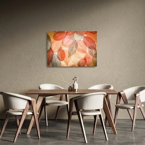 Obraz na szkle malowanych jesiennych liści (70x50 cm)