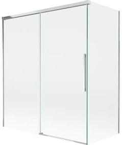 Mexen Rox parawan nawannowy 2-skrzydłowy rozsuwany 140 + 70 x 150 cm, transparent, chrom - 8C9-140-070-01-00