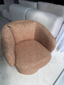 Fotel designerski BRISTEN, obrotowy, w kolorze karmelu
