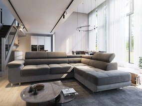 Masseno Narożnik SELVA z Funkcją Spania i Pojemnikiem na Pościel Narożnik L Rozkładana sofa – Szary MONOLITH 85 + MONOLITH 84