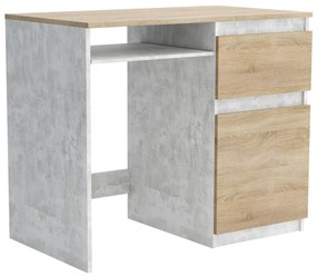 Biurko komputerowe młodzieżowe szkolne 90 cm REMI1 Beton/Dąb Sonoma