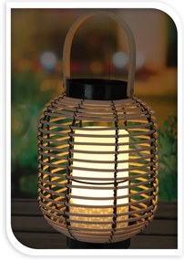 Lampion rattanowy z uchwytem, LED