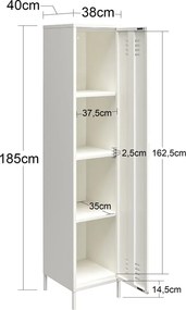 Biała metalowa szafka 38x185x40 cm Mission District – Støraa