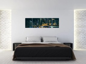 Obraz Singapuru nocą (170x50 cm)
