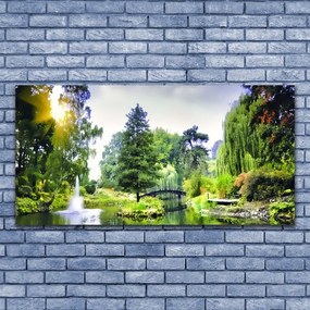 Obraz Akrylowy Las Wodospad Słońce Natura