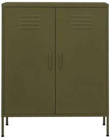 Stalowa dwudrzwiowa szafka gospodarcza oliwkowozielony - Dova 8X