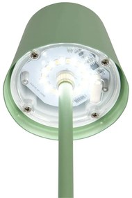 Jasnozielona lampa stołowa LED z metalowym kloszem (wysokość 21 cm) Diaz – Trio