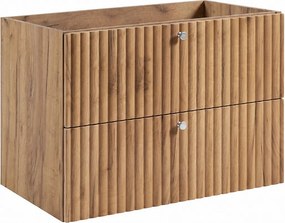 Szafka łazienkowa wisząca z wnęką na umywalkę 80 dąb craft złoty, uchwyty w trzech kolorach, 80 x 44,4 x 57 cm