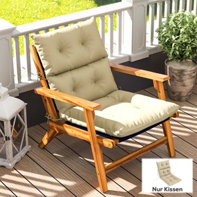 Outsunny Poduszka na Siedzisko, Gruba Poduszka Polstrowana do Mebli, z Oparciem, na Krzesło Huśtawkowe, Do Użycia Wewnątrz i na Zewnątrz, Beżowa