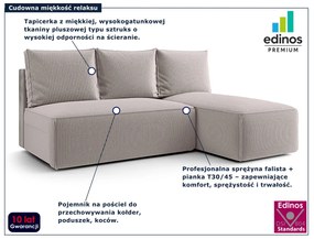 Jasnobeżowa rozkładana sofa narożna z funkcją spania H2-Z30