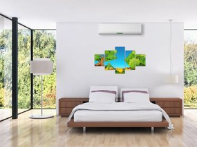 Obraz - Wesołe kaczątka (125x70 cm)