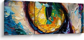 Obraz - Malowanie kocim okiem (z zegarem) (90x30 cm)