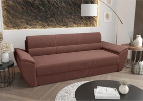 BEDANTE SOFA REBI BIS z funkcją spania POSO 29 brązowy z pojemnikiem na pościel, sofa do salonu, kanapa, sofa rozkładana, sofa z pojemnikiem, wersalka