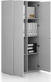 Szafka biurowa FRAME, 2x drzwi, 872 x 450 x 1735 mm, PUSH-lock, szary