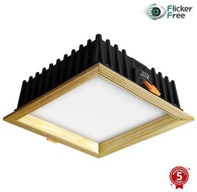 APLED-LED Oświetlenie SQUARE WOODLINE LED/12W/230V 4000K 17x17 cm sosna solidne drewno