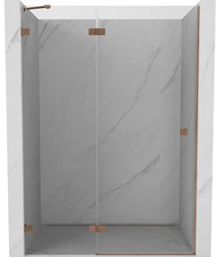 Mexen Lunar drzwi prysznicowe uchylne lewe 140 cm, transparent, miedź szczotkowana - 834-140-000-65-00-L