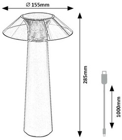 Rabalux 77062 Lampa stołowa LED z ładowarką USB Assen