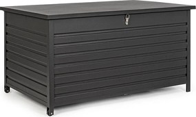 Skrzynia ogrodowa z antracytowego aluminium, z kółkami - BURGOS