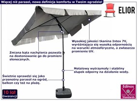 Jasnoszary prostokątny parasol - Toverio