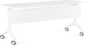 Biurko pracownicze z panelem maskującym Yumi S 180x70 cm biały/biały