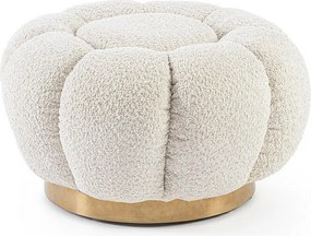 Pufa z naturalnej tkaniny z efektem bouclé - FLOREL